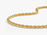 14k Yellow Gold 2.5mm Rope Chain Bracelet
