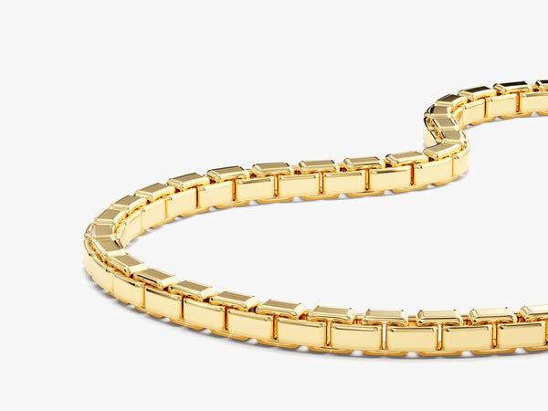 14k Yellow Gold 1.5mm Box Chain Bracelet