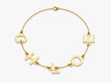 14k Solid Gold Letter Name Bracelet