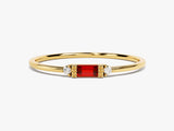 Bagutte Cut Birthstone Ring - Gold Vermeil