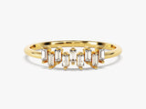 14k Solid Gold Baguette Diamond Ring