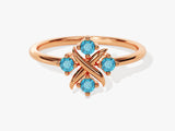 Dainty Cross Birthstone Ring - Gold Vermeil