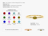 Bezel Set Marquise Birthstone Ring in 14k Solid Gold