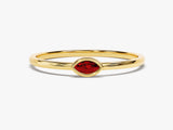 Bezel Set Marquise Birthstone Ring in 14k Solid Gold