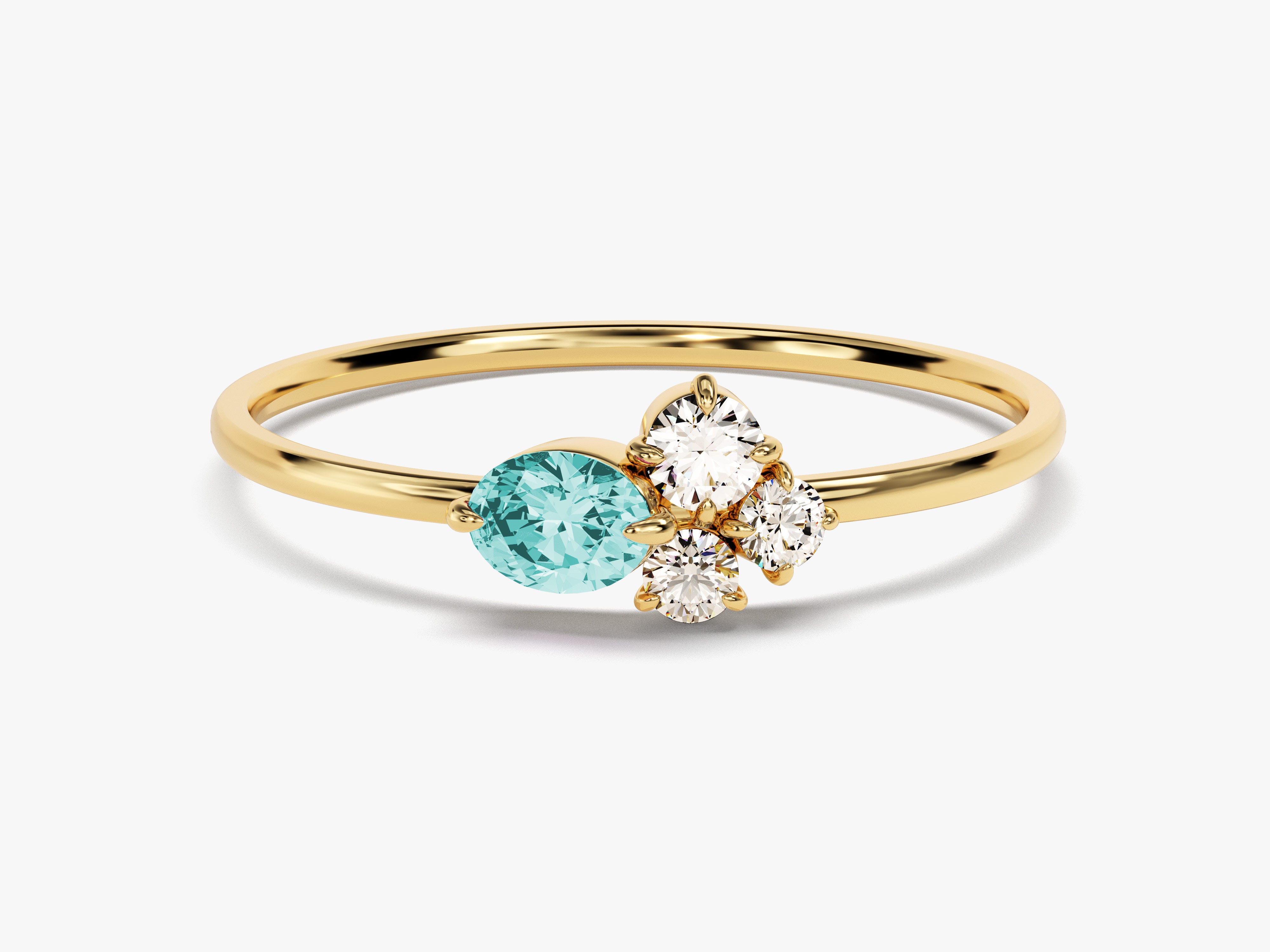 14k Solid Gold Cluster Birthstone Ring | Eternate