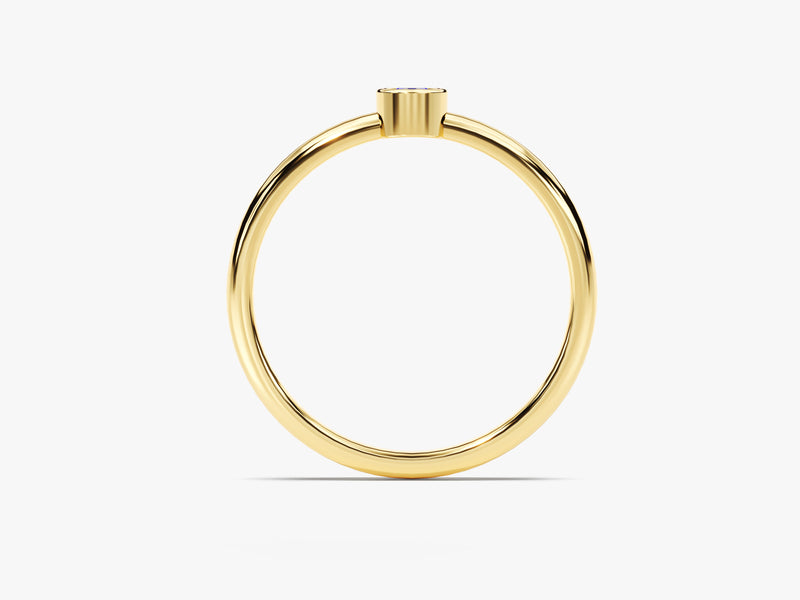 Bezel Set Round Birthstone Ring in 14k Solid Gold