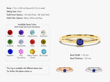 Bezel Set Round Birthstone Ring - Gold Vermeil