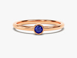 Bezel Set Round Birthstone Ring - Gold Vermeil