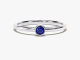 Bezel Set Round Birthstone Ring - Gold Vermeil