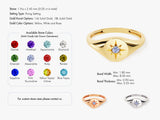 Birthstone Signet Ring in 14k Solid Gold