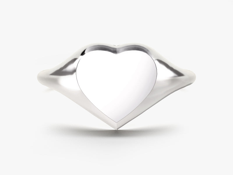 14k Solid Gold Heart Signet Ring