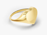 14k Solid Gold Heart Signet Ring