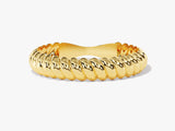 14k Solid Gold 4mm Twist Rope Ring