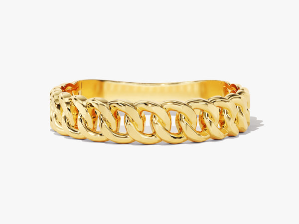 14k Solid Gold 4mm Chain Link Ring