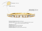 Baguette and Double Round Diamond Wedding Band