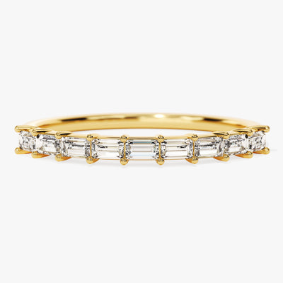 Horizontal Baguette Moissanite Wedding Band