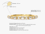 Alternating Round and Baguette Diamond Wedding Band