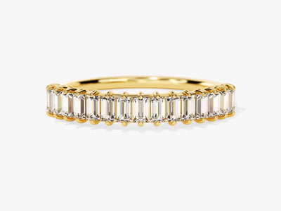 Baguette Cut Half Eternity Diamond Wedding Band