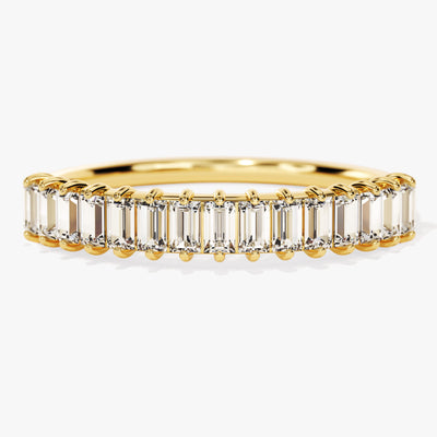 Baguette Cut Half Eternity Moissanite Wedding Band