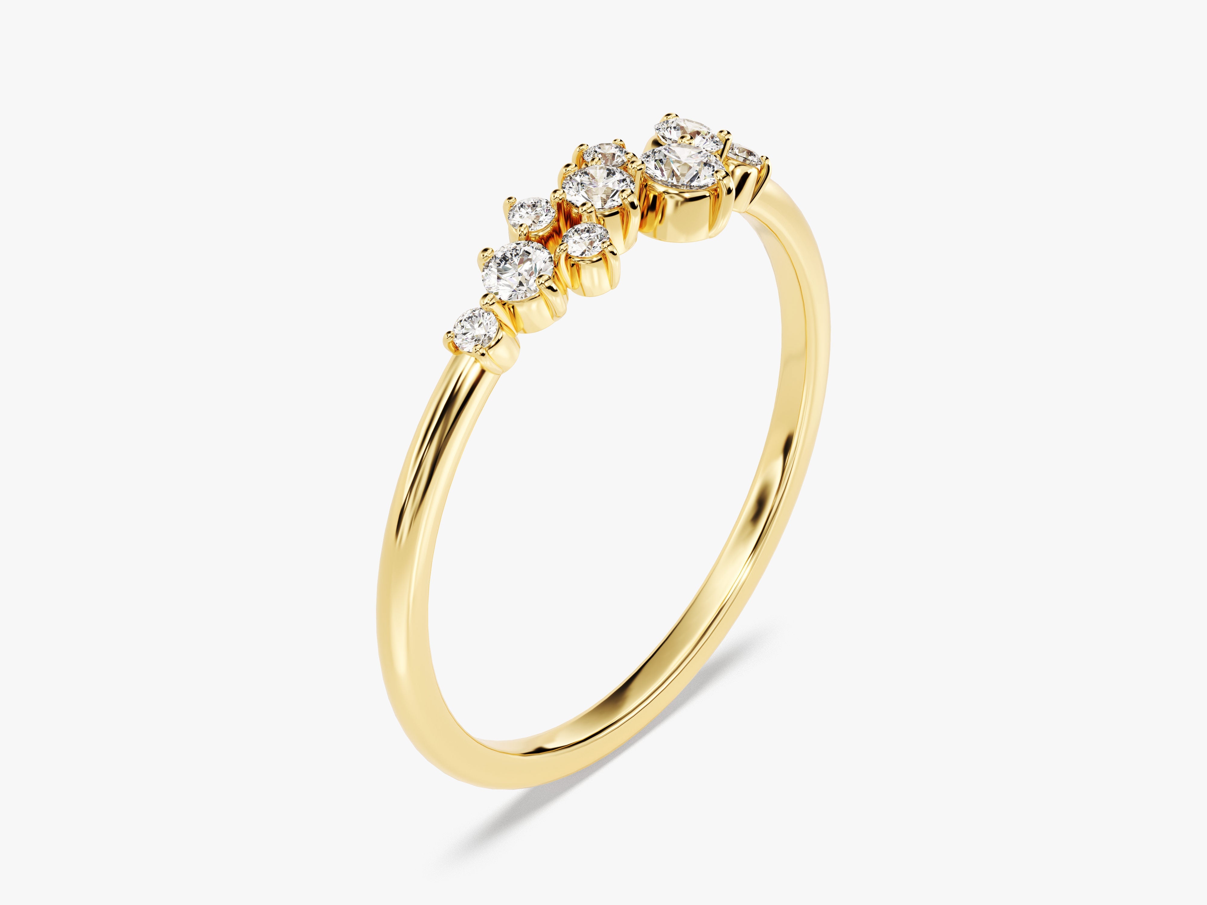 Gold diamond cluster ring for jewelry firm