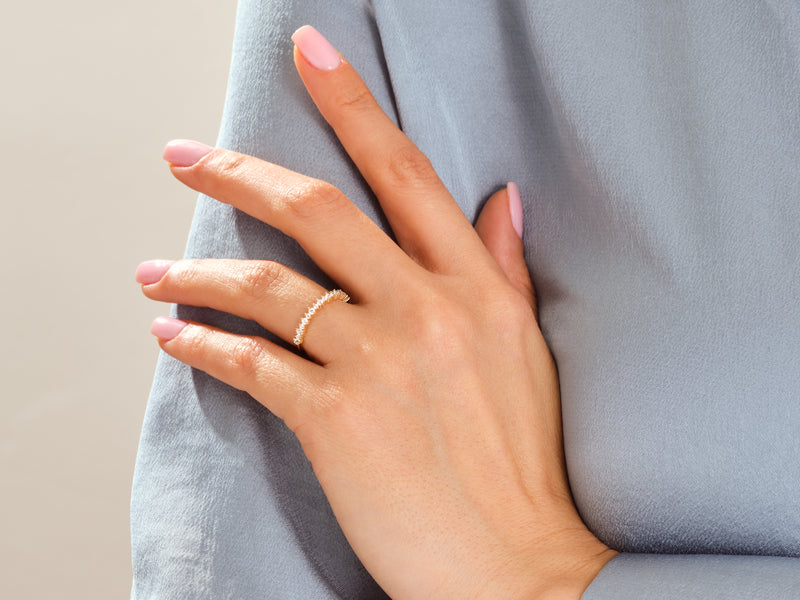 Prong-Set Moissanite Wedding Band | Eternate