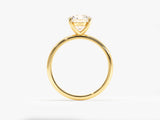 14k Gold, 18k Gold, Yellow, White, Rose, Solitaire Round Cut 1.5 carat Moissanite Engagement Ring Front View