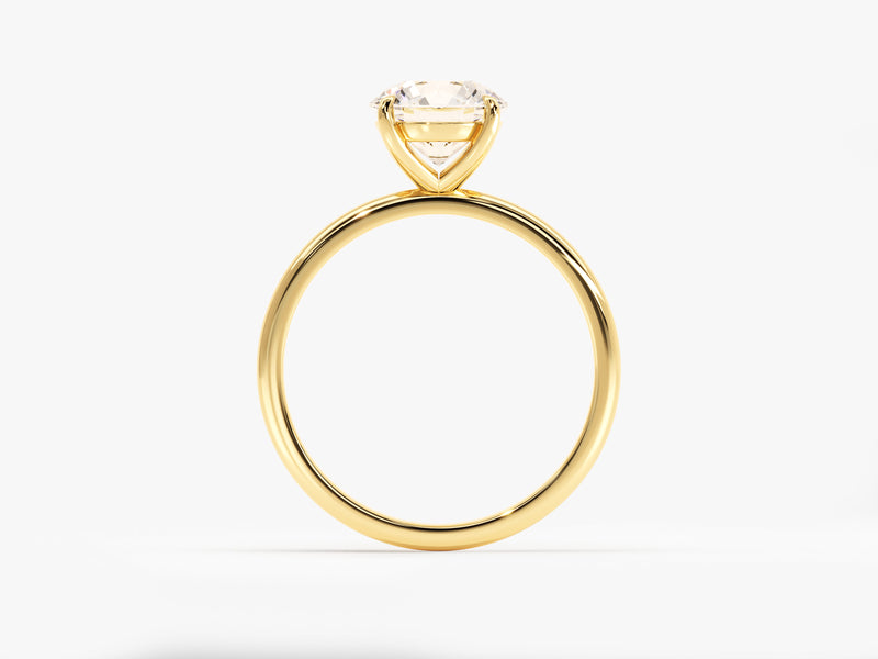 14k Gold, 18k Gold, Yellow, White, Rose, Solitaire Round Cut 1.5 carat Moissanite Engagement Ring Front View