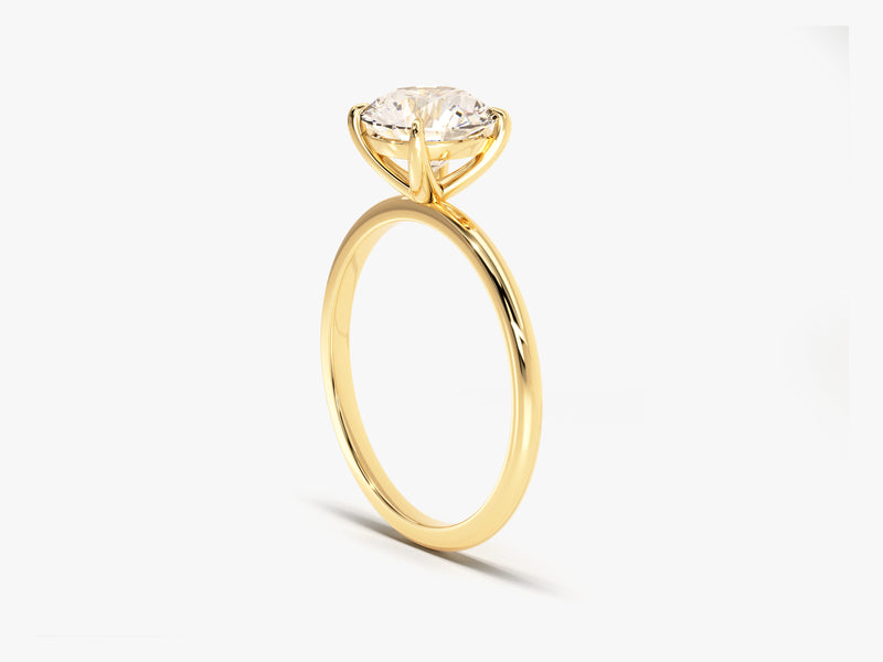 14k Gold, 18k Gold, Yellow, White, Rose, Solitaire Round Cut 1.5 carat Moissanite Engagement Ring Cross View