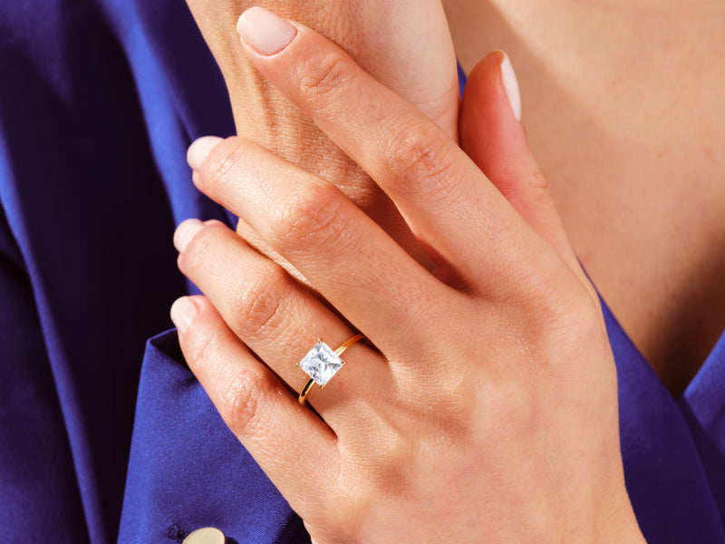 Princess Cut Solitaire Lab Grown Diamond Engagement Ring (2.00 CT)