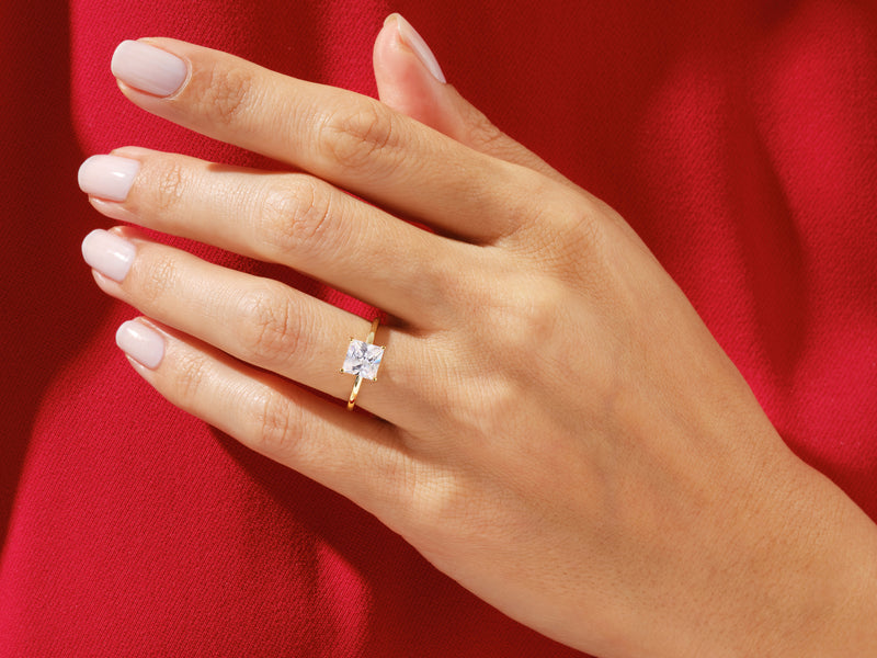 Princess Cut Solitaire Lab Grown Diamond Bridal Set (1.50 CT)