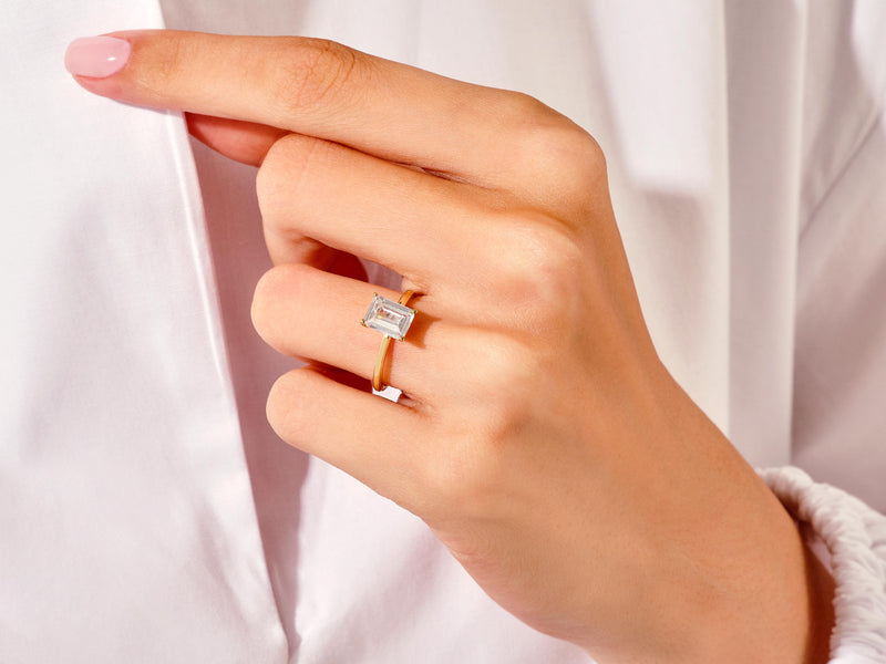 1.5 carat emerald cut diamond engagement ring Clearance