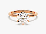 6-Prong Solitaire Round Cut Moissanite Engagement Ring (1.50 CT)