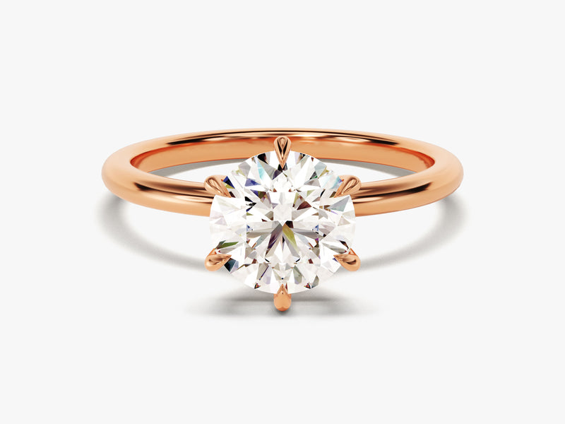6-Prong Solitaire Round Cut Moissanite Engagement Ring (1.50 CT)