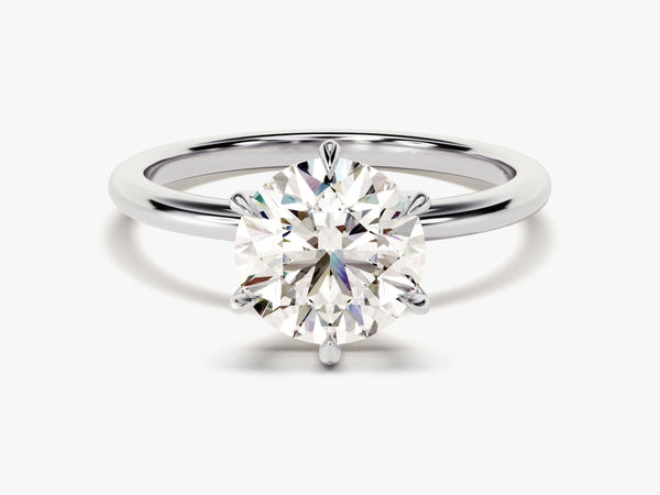 6-Prong Solitaire Round Cut Moissanite Engagement Ring (2.00 CT)