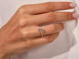 Cluster Accent Round Cut Moissanite Engagement Ring (1.00 CT)