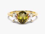 Marquise Cluster Accent Birthstone Ring - Gold Vermeil