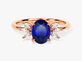 Marquise Cluster Accent Birthstone Ring - Gold Vermeil