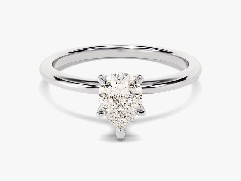 Pear Cut Solitaire Lab Grown Diamond Engagement Ring (1.00 CT)