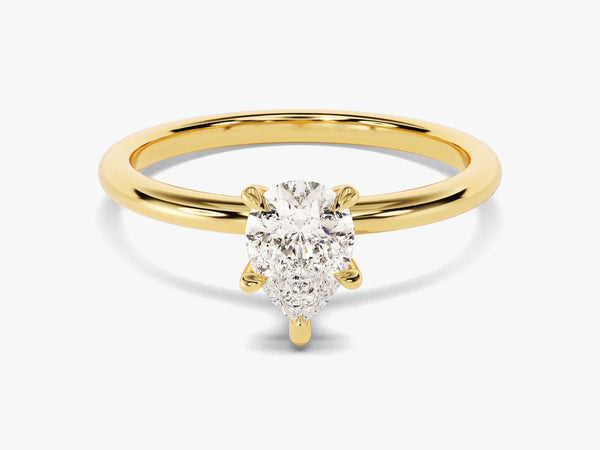 Pear Cut Solitaire Lab Grown Diamond Engagement Ring (1.00 CT)