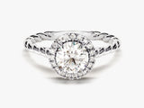Twisted Halo Lab Grown Diamond Engagement Ring (1.00 CT)