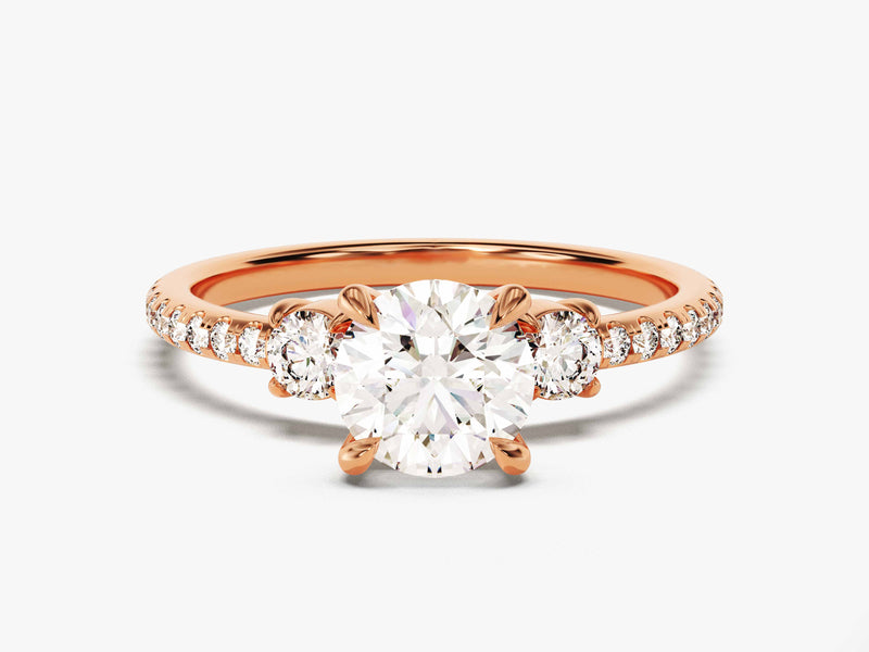 Micropave Trio Lab Grown Diamond Engagement Ring (1.00 CT)