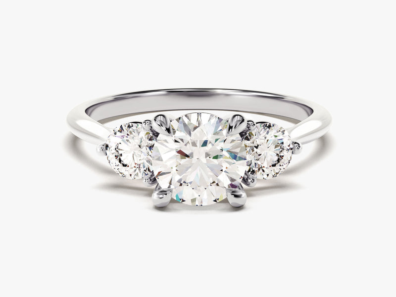 Round Cut Three Stone Lab Grown Diamond Engagement Ring (1.50 CT)
