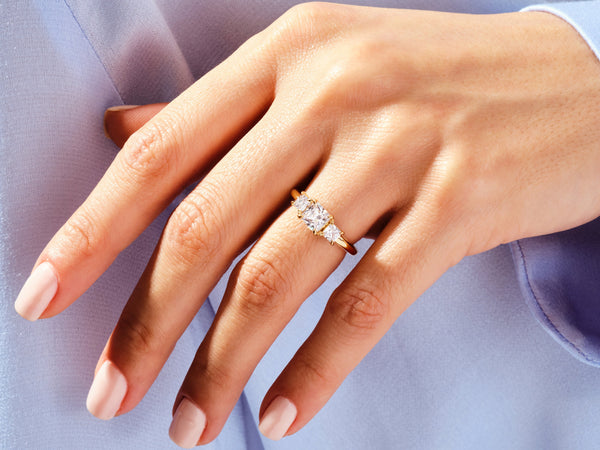 Princess Cut Three Stone Lab Grown Diamond Engagement Ring (1.60 CT)