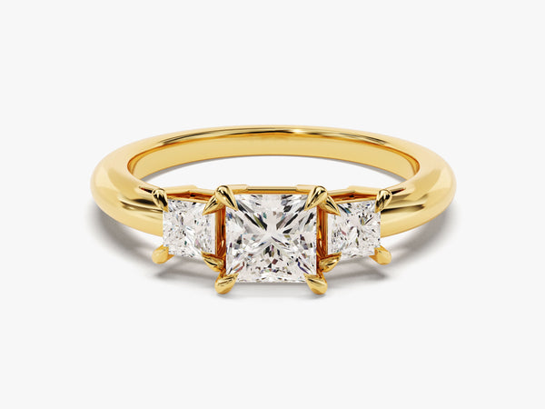Princess Cut Three Stone Lab Grown Diamond Engagement Ring (1.60 CT)