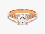 Double Pave Set Cathedral Lab Grown Diamond Engagement Ring (1.00 CT)