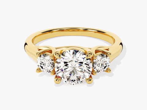 Trellis Three Stone Round Moissanite Engagement Ring (2.00 CT TW)