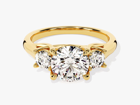 Trellis Three Stone Round Moissanite Engagement Ring (2.50 CT TW)