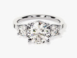 Simple Cathedral Three Stone Round Lab Grown Diamond Engagement Ring (2.50 CT TW)