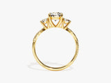 Petite Twisted Vine Three Stone Round Lab Grown Diamond Engagement Ring (1.50 CT TW)