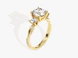 Petite Twisted Vine Three Stone Round Lab Grown Diamond Engagement Ring (2.50 CT TW)